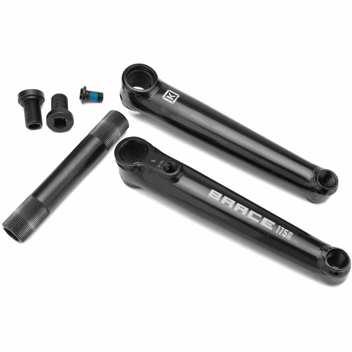 Kink Brace cranks set in black chromoly steel with 22mm hollow spindle and 3-piece design