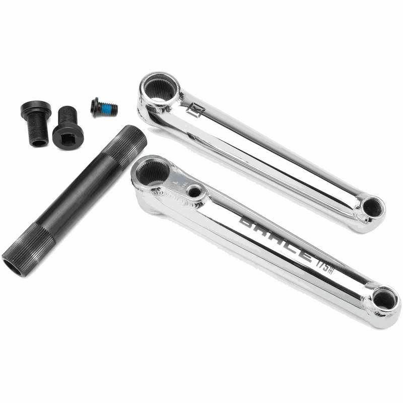 Kink Brace cranks set with hollow 22mm spindle and 3-piece chrome chromoly steel design
