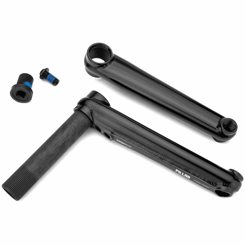 KINK PILLAR 24 BMX bike crankset with 24mm hollow chromoly spindle and forged backplate in black