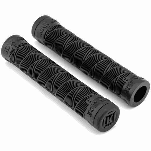 Black KINK ACE GRIPS made of soft Kraton rubber with wrapped style pattern and included barends for BMX handlebars