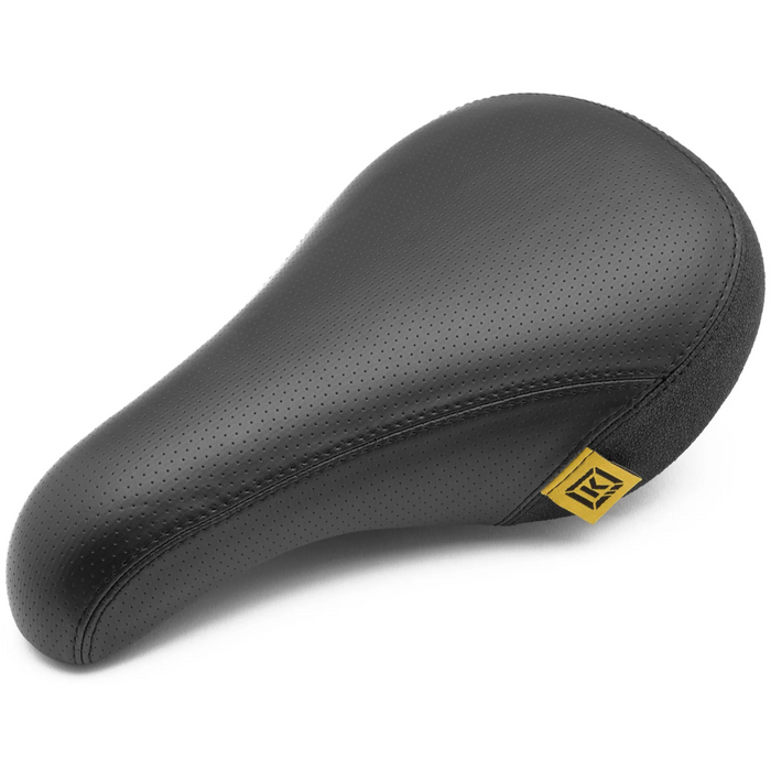 KINK ERICCSON SEAT black perforated vinyl BMX bike seat with thick foam padding and Stealth system installation.