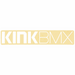 White KINK BMX sticker on beige background