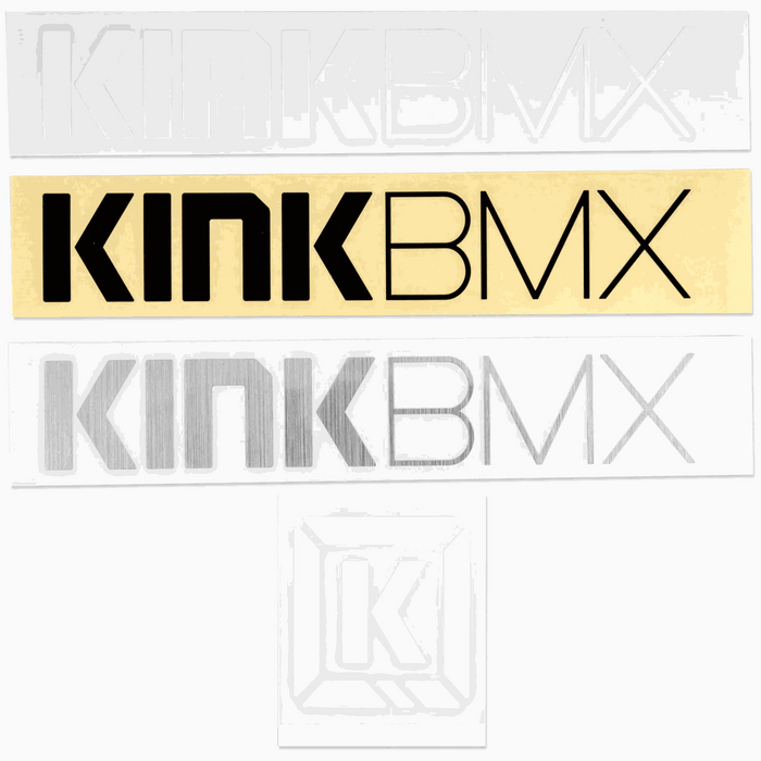 Set of 4 KINK die cut BMX stickers in black and transparent designs