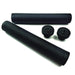 STRANGER ERIC L Suuupersoft black BMX grips with mesh texture and bar end plugs