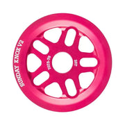 Sunday Knox v2 red 7075-T6 aluminum BMX sprocket guard with 28 teeth and rotatable bolt hole positions