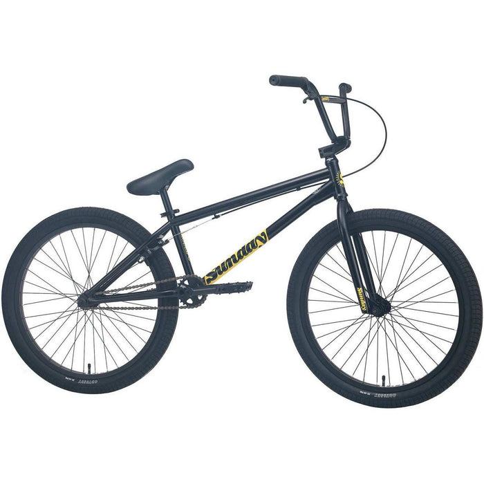 24” BMX Sunday Model-C black bike with yellow logo and Odyssey components