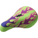 Sunday Flames Pivotal Seat with purple and green flame design for bikes