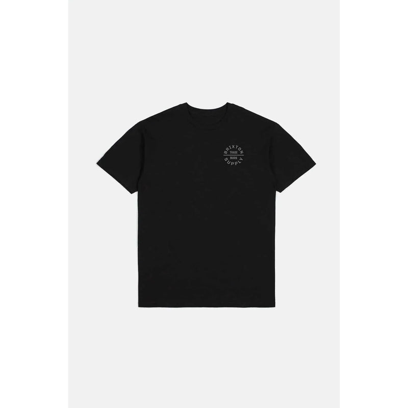 Black BRIXTON OATH V crew neck t-shirt with small logo on chest