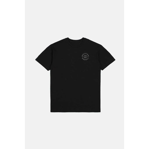 Black BRIXTON OATH V crew neck t-shirt with small logo on chest
