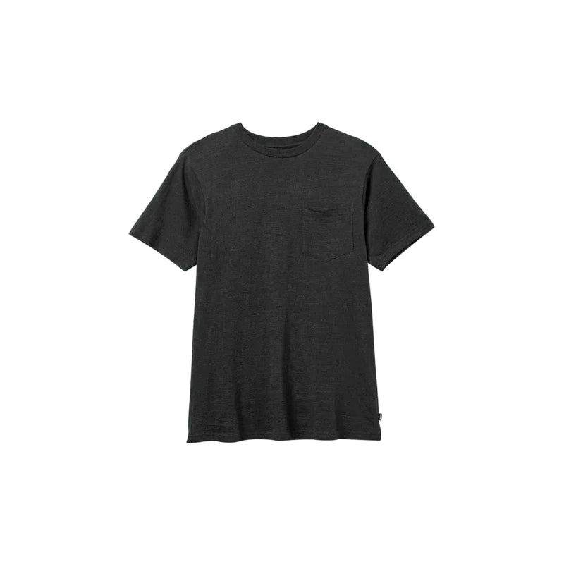 Black BRIXTON BASIC slub pocket t-shirt with short sleeves and crew neck