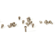 Silver polished SALTPLUS HQ CNC pedal replacement pin set on white background
