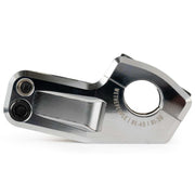 Silver polished WETHEPEOPLE KIRA STEM flatland BMX bike stem with 45mm reach and 30mm rise, CNC machined 6061-T6 alloy design