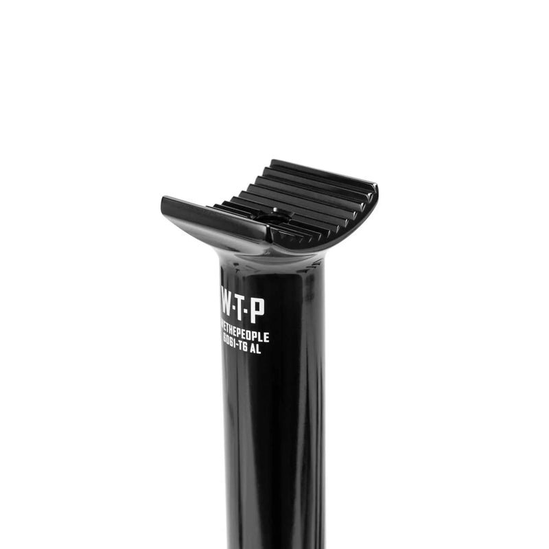 Black WETHEPEOPLE Pivotal seat post made from 3D forged 6061-T6 alloy with 200mm length and pivotal system compatible with 25.4mm seat posts