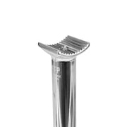 Silver polished WETHEPEOPLE PIVOTAL SEAT POST made of CNC machined 6061-T6 alloy, 200mm long for standard 25.4mm seat posts.