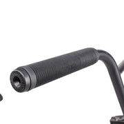 Close-up of black Wethepeople Justice bike handlebar grip on black metal bar