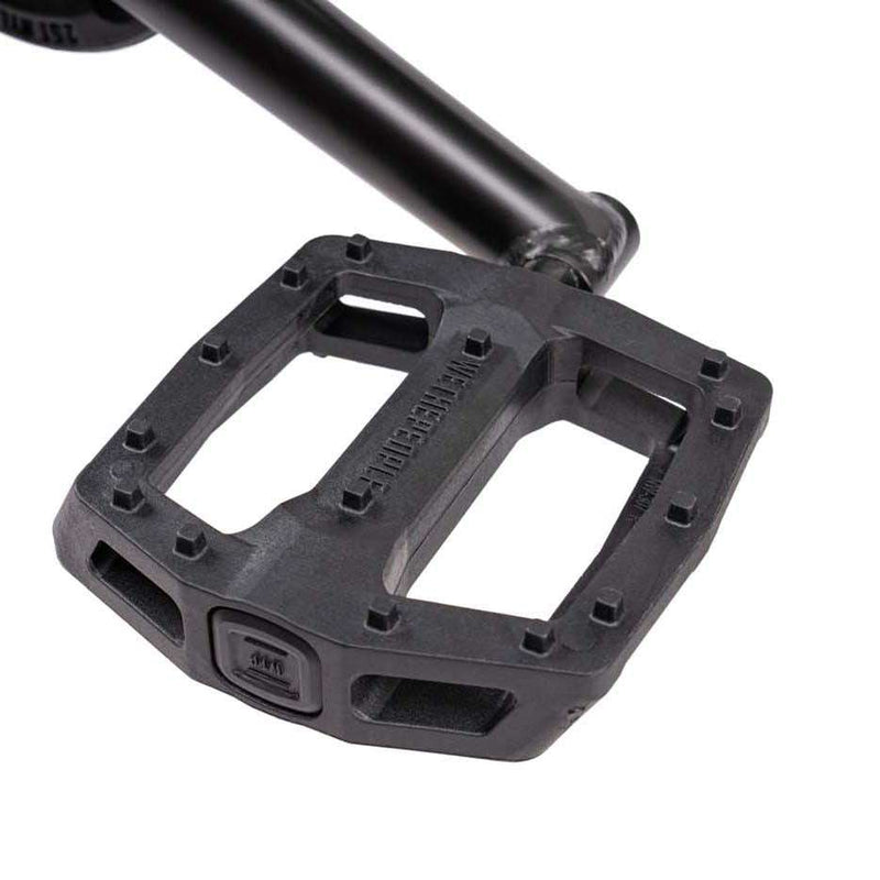 Close-up of wethepeople logic nylon fiberglass pedal for WETHEPEOPLE JUSTICE BIKE