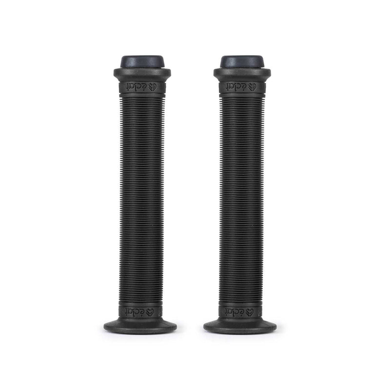 ÉCLAT ZAP GRIP black ribbed BMX bike grips with varying flange heights and Corkx V2 bar ends