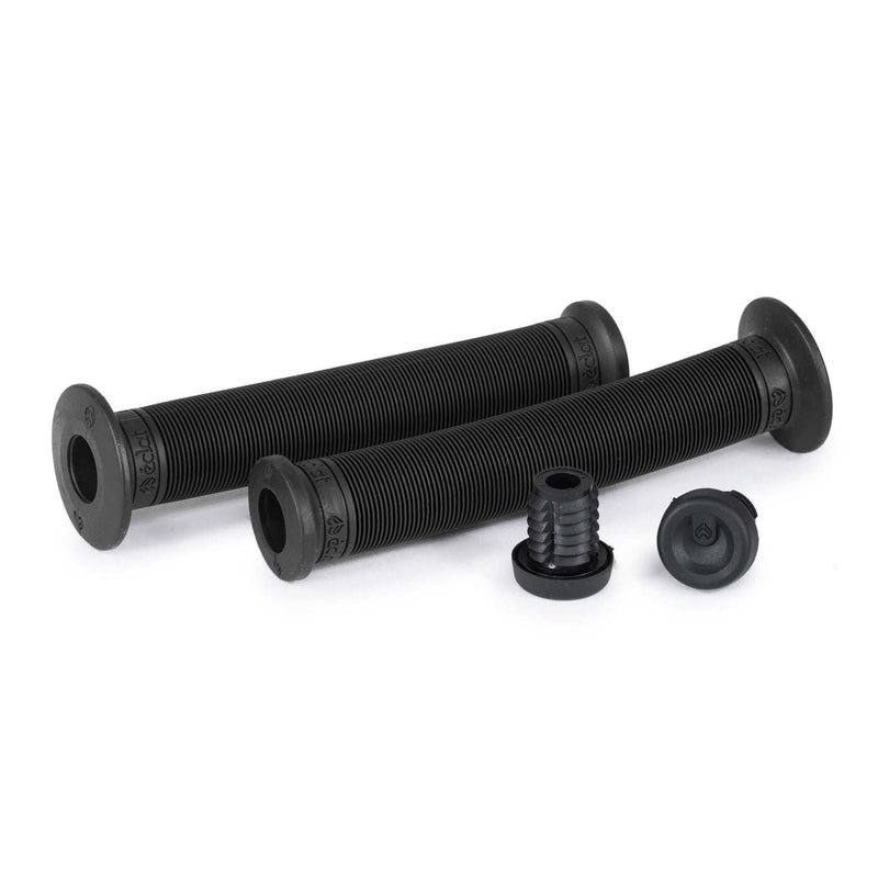 ÉCLAT ZAP GRIP black ribbed super long BMX grips with Corkx V2 bar ends and dual flange options